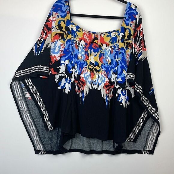 Style & Co Women's Bat Sleeve Kimono Style Top Blouse Multicolor Plus Size 1X - Picture 1 of 8